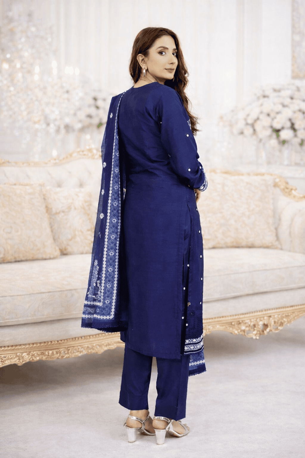 (164) Viscose Embroidered Suit with Vibrant Digital Dupatta Soft and Breathable Ready Made - Image 4